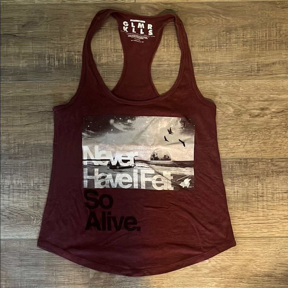Glamour Kills Red Graphic Racerback Tank Top